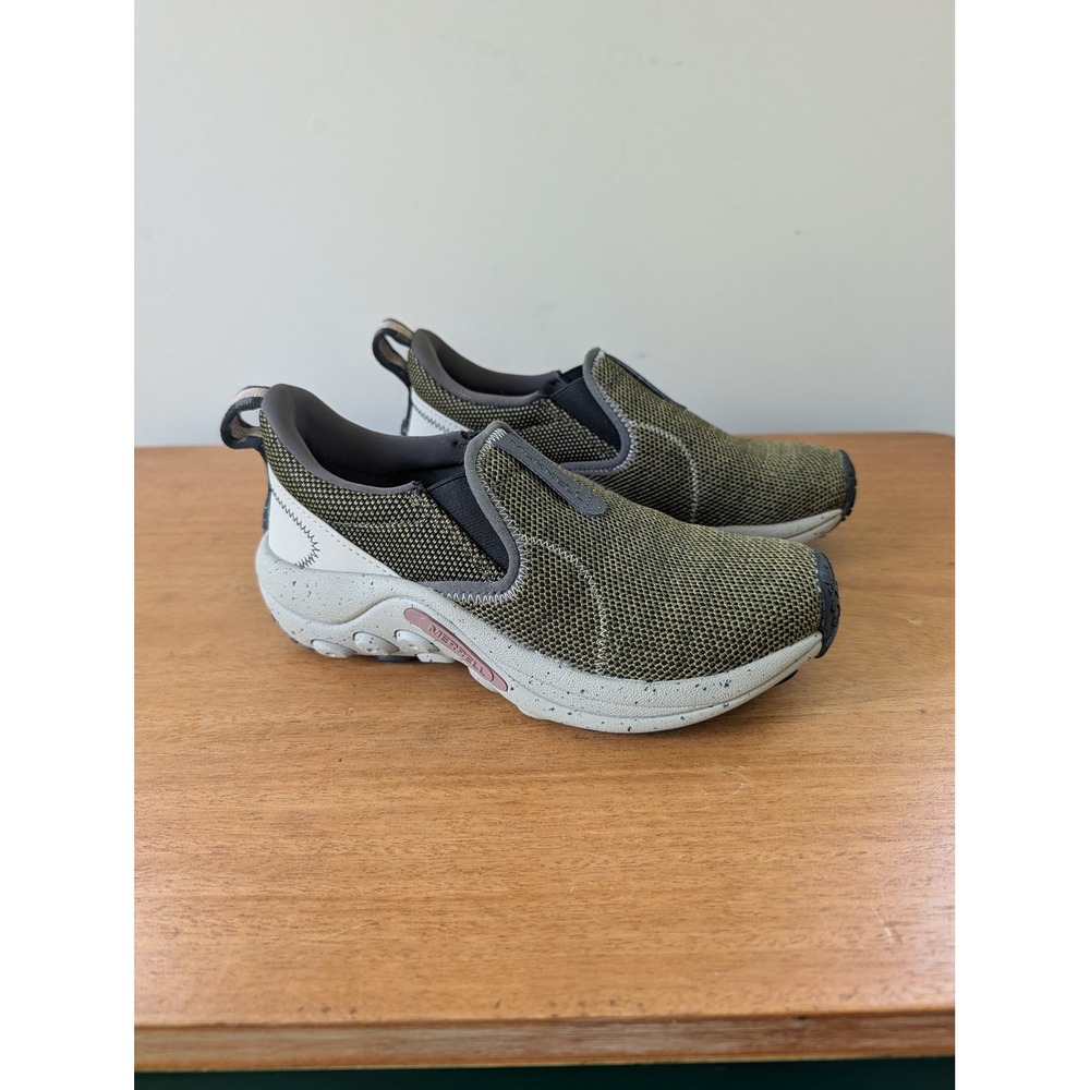 Merrell Jungle Moc Explorer Olive Green Mesh Slip On Shoes J005592 Womens 6.5